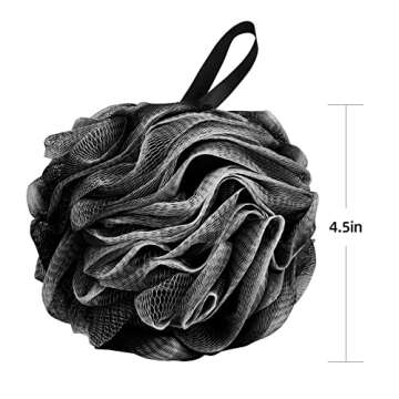 Fu Store 4-Pack Bath Sponges Shower Loofahs 50g Mesh Balls Sponge for Body Wash Bathroom Men Women - 4pcs Scrubber Cleaning Loofah (50g Black)