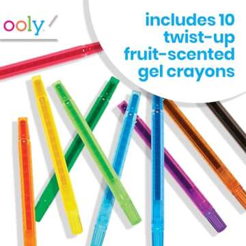 Ooly Scented Yummy Yummy Glitter Gel Pens (Set of 12) and Twist Up Crayons (Set of 10), Perfect for Kids, Adults, Art Supplies and Stationery Supplies, Great Kid's Activities for School