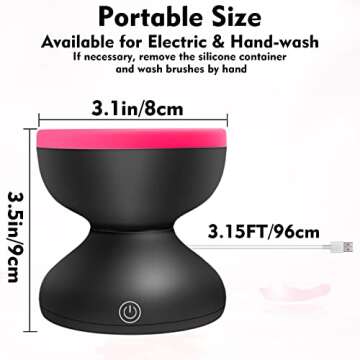 Electric Makeup Brush Cleaner Machine, Portable Automatic Spinner Brush Cleaner Tools for All Size Makeup Brushes, Make Up Brush Cleaner Cleanser Gifts for Women Girlfriend Wife Mom Daughter(black)