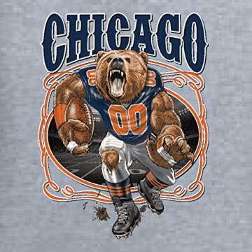 Wild Bobby Chicago Fan | CHI Fantasy Football Sports Unisex Crewneck Sweatshirt, Heather Grey, Small