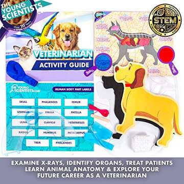 The Young Scientists Club Future Veterinarian Career Kit, 10+ Activities, Includes Interactive Learning Guide, Foam Dog, & Secret Message Viewers, Animal Science Kits for Kids, Gifts, STEM Learning