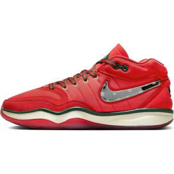 Nike G.T. Hustle 2 Men's Basketball Shoes (DJ9405-601, Track Red/Mystic Red/Fir/Metallic Silver) Size 8.5