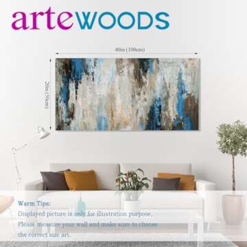 arteWOODS Abstract Wall Art Canvas Pictures Wall Decor Modern Abstract Artwork Contemporary Wall Art Decor for Bedroom Living Room Bathroom Kitchen Office Home Framed Ready to Hang 20" x 40"