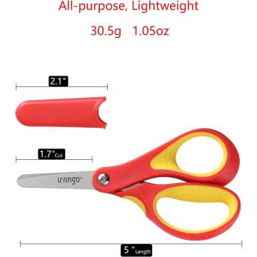 LIVINGO 5" Kids Craft Scissors - Safe for School