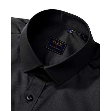 J.VER Wrinkle-Free Black Dress Shirt for Men