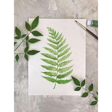 GSS Designs Wall Painting Leaf Stencils - Fern Wall Art Painting Airbrush Stencils (12x16 inch) - Painting Tools for Wood Canvas Furniture Wall Home Decor (SL-055)）