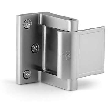 Berlin Modisch Door Lock Reinforcer Privacy Door Latch for in-Swinging Doors Extra High Resistance Home Security Brushed Nickel Finish