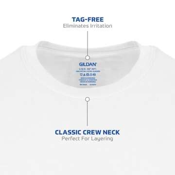 Gildan Men's Crew T-Shirts, Multipack, Style G1100, White (6-Pack), Large