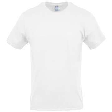 Gildan Men's Crew T-Shirts, Multipack, Style G1100, White (6-Pack), Large