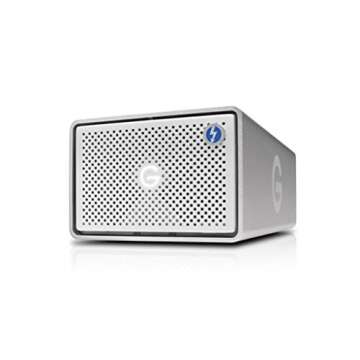 G-Technology 8TB G-RAID with Thunderbolt 3, USB-C (USB 3.1 Gen 2), and HDMI, Removable Dual Drive Storage System, Silver - 0G05748-1