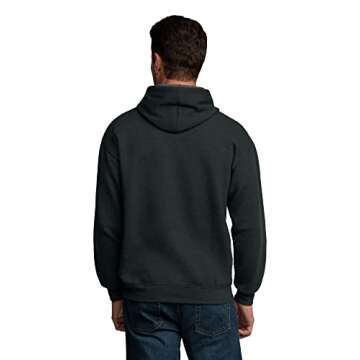 Fruit of the Loom Men's Eversoft Fleece Sweatshirts & Hoodies, Pullover-Black Heather, Small