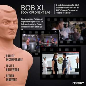 Century BOB XL with Base Unit | Body Opponet Bag | Mannequin Bag, Martial Artists, Fitness Pros, Athletes Training | Extended Torso | Tactical & Self-Defense Training