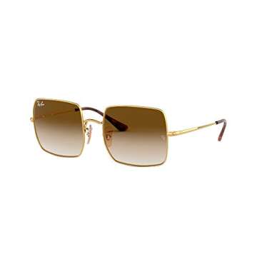 Ray-Ban Women's RB1971 Square Sunglasses in Gold with Clear Gradient Brown