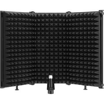 Moukey Microphone Isolation Shield - Foldable Sound Filter for Studios