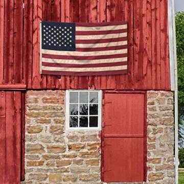 Founding Fathers Flags Embroidered Vintage American Flag- Premium Quality Oxford Poly - 6x10ft Vintage Heritage Edition w/Grommets