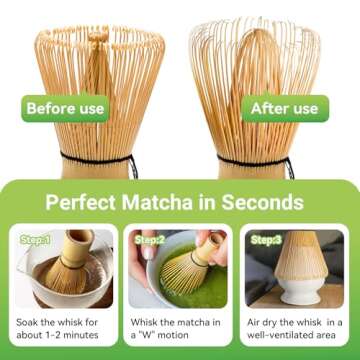 Bamboo Matcha Whisk 80/100/120 Prong, Traditional Japanese Chasen Matcha Stirrer -Authentic Japanese Bamboo Whisk For Matcha Tea (120prongs)