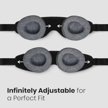 Manta Slim Sleep Mask - Ultra-Lightweight Blackout Eye Mask, Slim Elastic Head Band Comfort Design, Zero Pressure Eye Mask, Infinitely Adjustable Eye Cups, Perfect for Side Sleepers