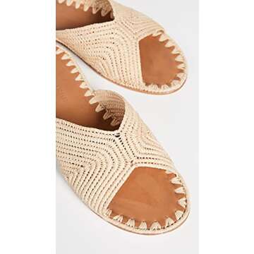 Carrie Forbes Women's Salon Slides, Natural, Tan, 8 Medium US