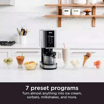 Ninja NC301 CREAMi, Ice Cream, Gelato, Milkshake, Sorbet, and Smoothie Bowl Maker, 7 One-Touch Programs, Silver (Renewed)