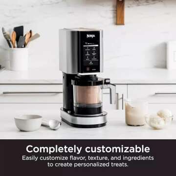 Ninja NC301 CREAMi, Ice Cream, Gelato, Milkshake, Sorbet, and Smoothie Bowl Maker, 7 One-Touch Programs, Silver (Renewed)