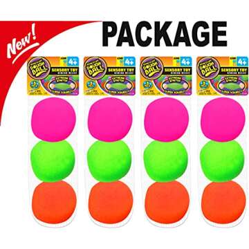 Stretchy Dough Ball (1 Ball) Fidget Toy Stress Balls for Adults and Kids. Neon Color Slow Rising Squishy Balls Autism Sensory Products. Stress Relief Toy Therapy Putty 401-1s