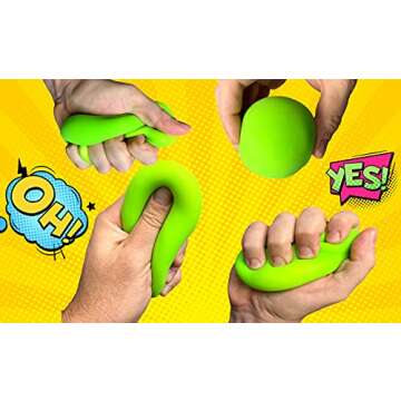 Stretchy Dough Ball (1 Ball) Fidget Toy Stress Balls for Adults and Kids. Neon Color Slow Rising Squishy Balls Autism Sensory Products. Stress Relief Toy Therapy Putty 401-1s