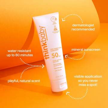 Thinkbaby SPF 50+ Safe Baby Mineral Sunscreen Lotion