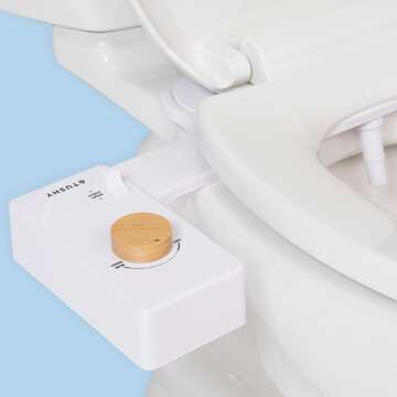 TUSHY Classic 3.0 Bidet Toilet Seat Attachment - A Non-Electric Self Cleaning Water Sprayer with Adjustable Water Pressure Nozzle, Angle Control & Easy Home Installation (Bamboo)