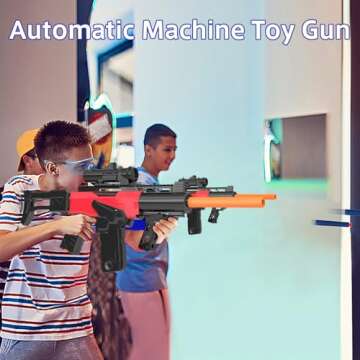 Toy Gun Automatic Sniper Rifle Bullets -Electric Toy Foam Blaster with 200 Darts, 2 Magazines and Grip, Toys for 8-12 Year Old Boys Adults, Birthday Xmas Gift for Kids Age 8+