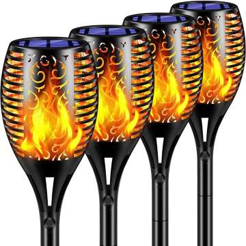 TomCare Solar Torch Lights 4Pack