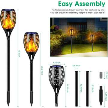 TomCare Solar Torch Lights 4Pack