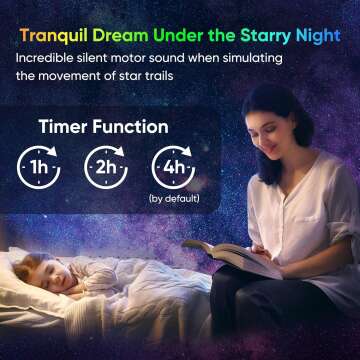 Galaxy Projector for Bedroom, HD Image Star Projector Galaxy Light Adjustable Knob, 13 Film Discs Planetarium Projector for Kids, 360° Rotating 1/2h Timer Simple 3-Button Control