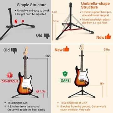 Folding Guitar Stand for Acoustic & Electric Guitars