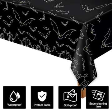 Spooky Bat Design Halloween Tablecloth Set - 2 Pack