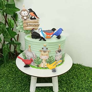 Newmemo Toy Bird Figures 7pcs Mini Bird Figurines for Kids Birds Cake Cupcake Topper Miniature Birds Animal Figure Oriole Robin Cardinal Bird Educational Toy Bird Cake Decoration Backyard Birds Toys