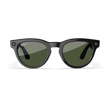 Meta Regular Square Sunglasses - Stylish Shiny Black with G15 Green Lens