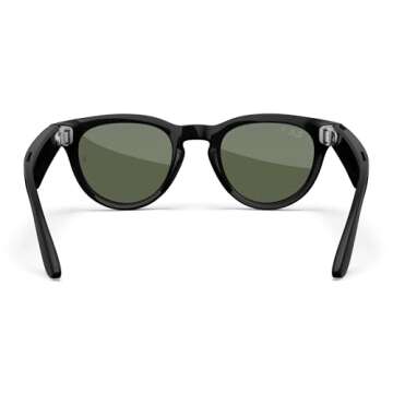 Meta Square Sunglasses in Shiny Black with G15 Green