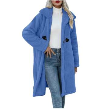 friday deals 2024 Women's Fashion Winter Long Coats Fleece Open Front Long Cardigan Sweaters Warm Faux Fur Outwear Jackets Outerwear deals of the day lightning deals sale today clearance black