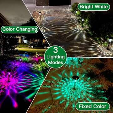 BEAU JARDIN 8 Pack Solar Pathway Lights Outdoor Stainless Steel Lights Solar Powered Waterproof Glass High Lumen Garden Landscape Path Yard Walkway Driveway Outside Color Changing Cool White Silver