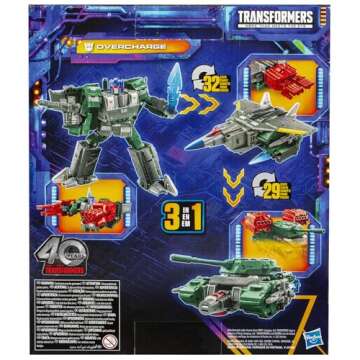 Transformers Legacy United Leader Class Overcharge, 7.5-inch Converting Action Figure, for Boys and Girls Ages 8+