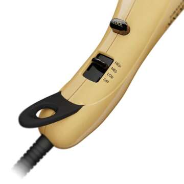 Andis 82125 1875-Watt Tourmaline Ceramic Ionic Styling Hair Dryer, Styling Hair Dryer with Ionic Frizz-Free Technology, No Heat Damage, Lightweight Hairdryer for Normal & Curly Hair - Gold