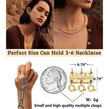 Dailyacc Lucky Necklace Layering Clasp 18K Gold and Silver Strong Multiple Necklace Clasps For Layered Look Separator