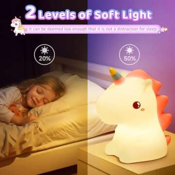 Unicorn Night Light for Kids,16 Colors Kids Night Light, Silicone Baby Night Light