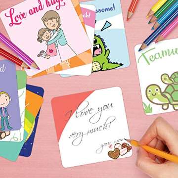 SpringFlower Lunch Box Notes for Kids - 100 Pack Inspirational and Motivational, Positive Affirmation, Encouragement, Thinking of You Cards for Boys & Girls,Back to School Supplies(With Blank Back)