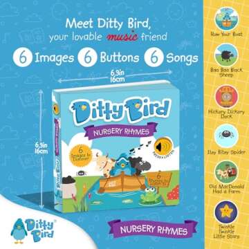 Ditty Bird Musical Books for Toddlers | Interactive Nursery Rhymes Book with Sound – Old Macdonald’s Farm & More Songs | Fun Baby Book for 1-3 Year Olds | Sturdy Sound Book for Toddlers