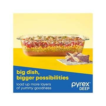 Pyrex Deep Glass Baking Dish Set with BPA-Free Lids