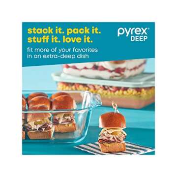 Pyrex Deep Glass Baking Dish Set with BPA-Free Lids