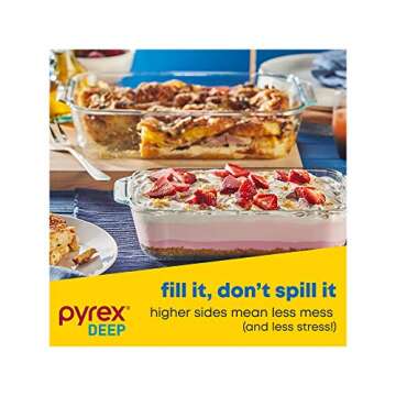 Pyrex Deep Glass Baking Dish Set with BPA-Free Lids