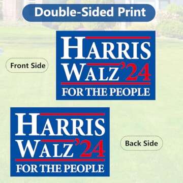 Probsin Harris Walz 2024 Double Sided Yard Sign