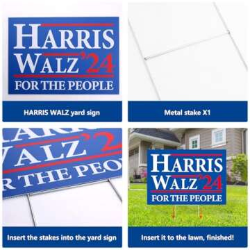 Probsin Harris Walz 2024 Double Sided Yard Sign